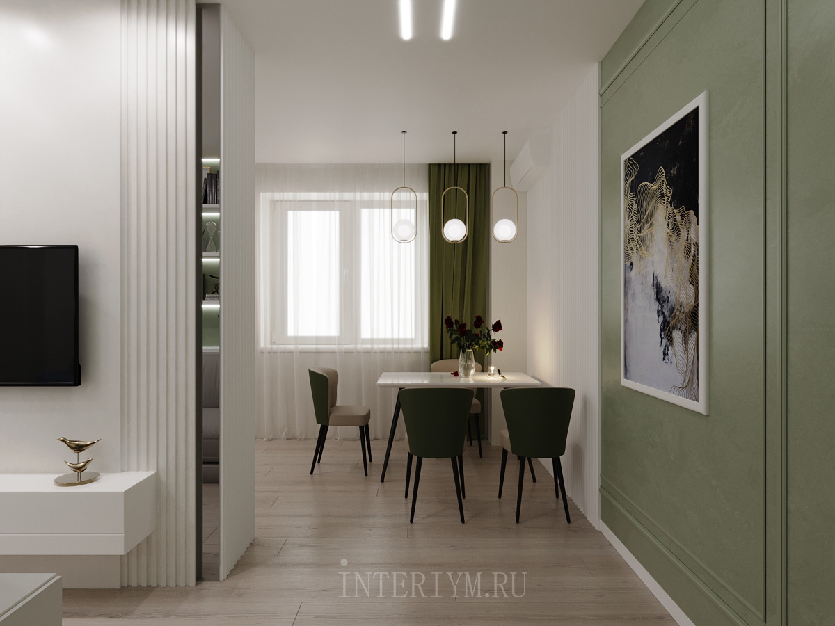 Дизайн кухни-гостиной-коридора в 2х-комнатной квартире