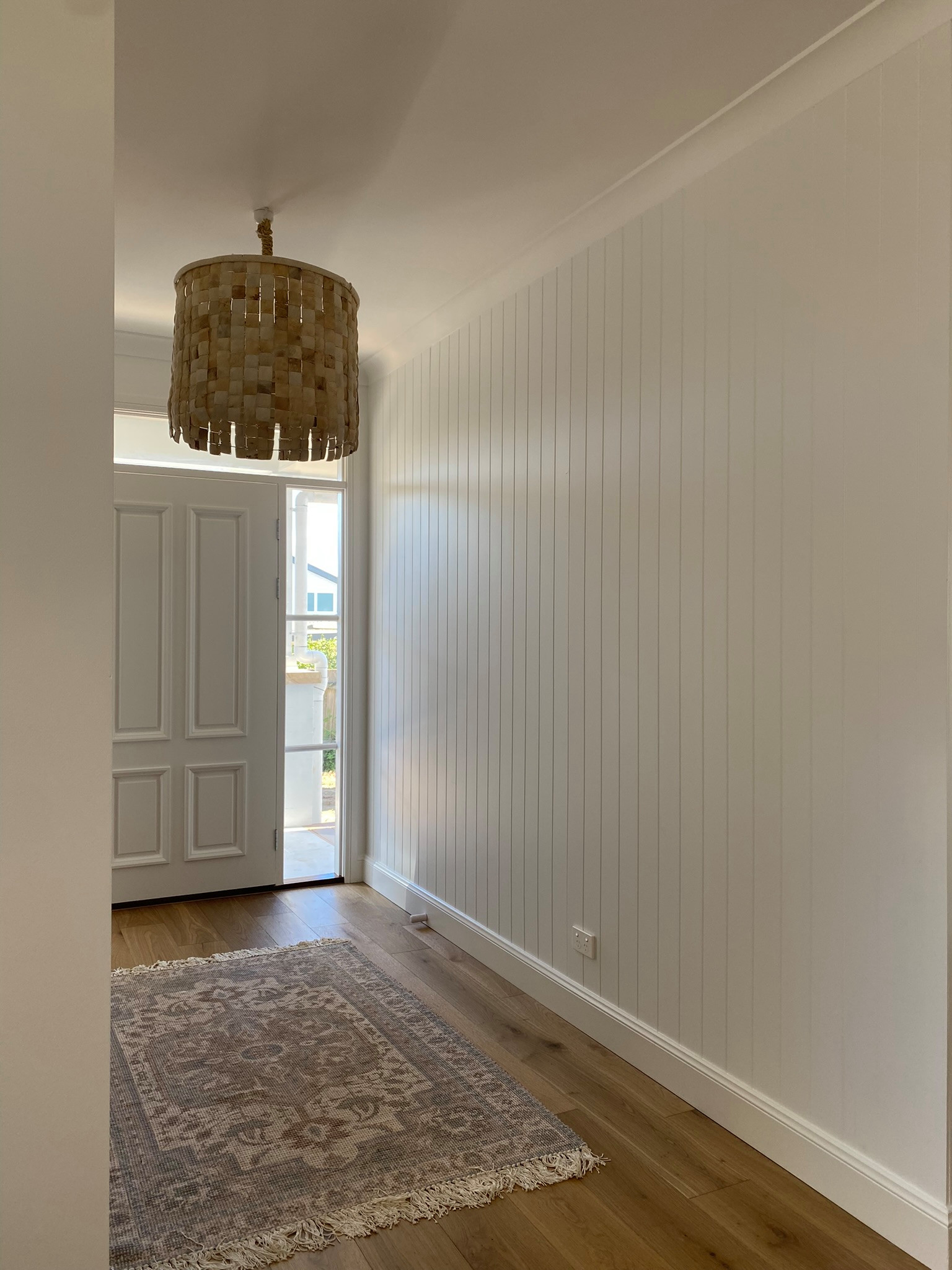 Our DIY Beadboard Wall Treatment with Hooks + Countertop - Yellow Brick Home