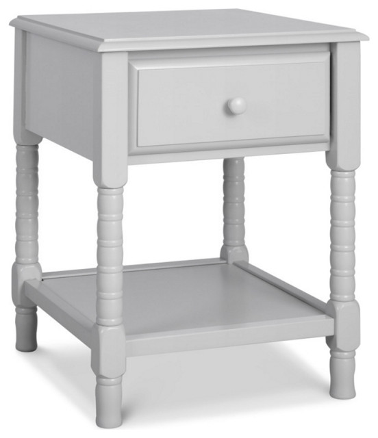 DaVinci Jenny Lind Engineered Wood Spindle Kids Nightstand in White Traditional Kids