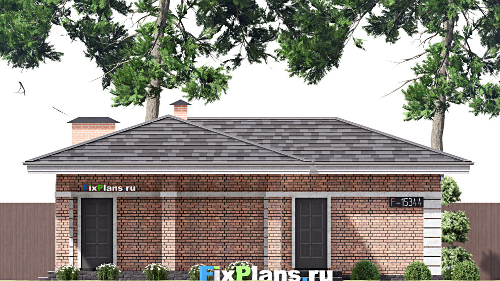 Проект одноэтажного дома 15х11м S104м2 F-15344