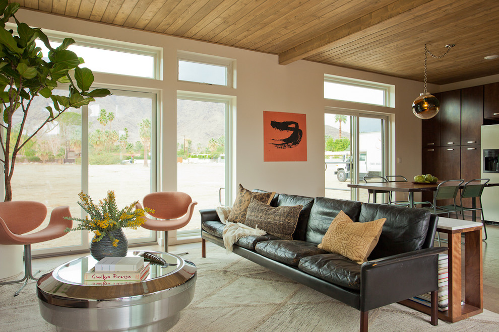 Midcentury open concept living room in Los Angeles.