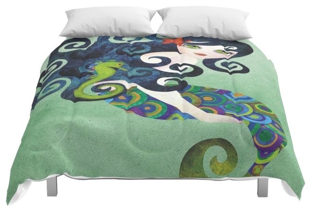 Society6 Aquamarine Mermaid Comforter Contemporary Comforters