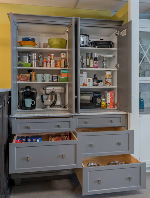 Kitchen Pantry Cabinet Options Transitional Kitchen Boston