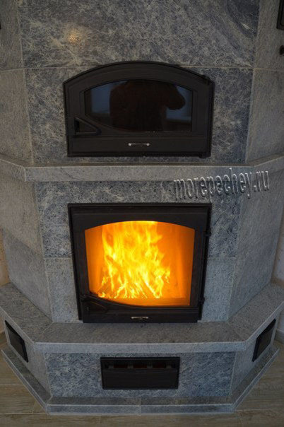 Печь-камин из талькомагнезита