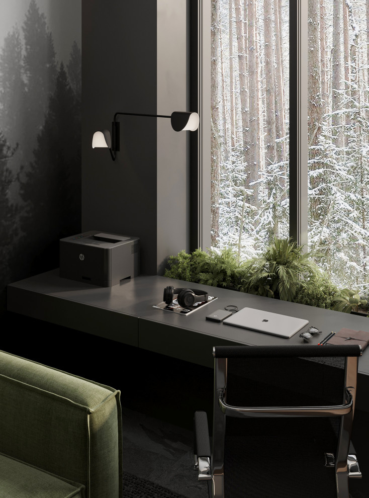 Темный минимализм в коттедже