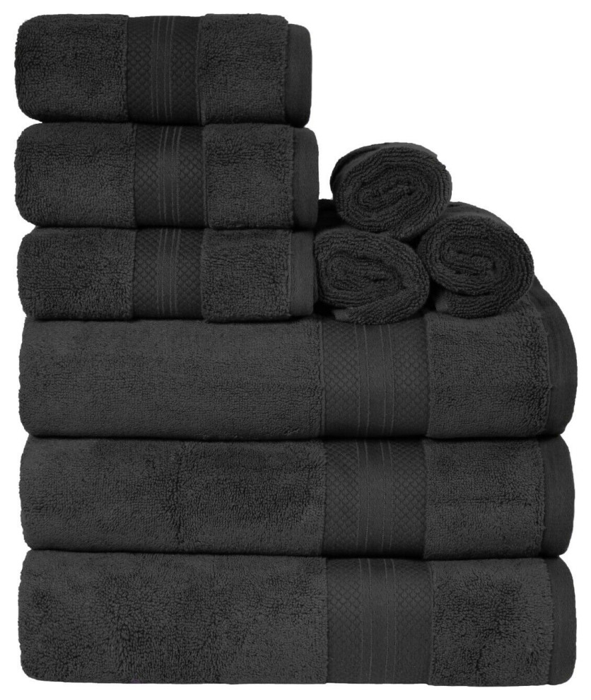 9 Piece Luxury Cotton Face Hand Bath Towel Set Modern Bath Towels