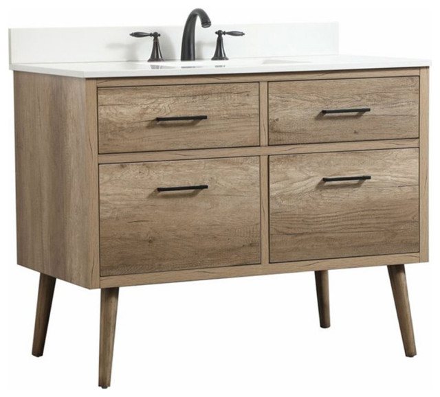Elegant Decor Boise 42" MDF Single Bathroom Vanity with Backsplash