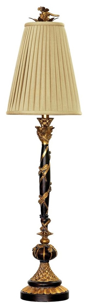 Dragonfly Table Lamp, Gold Leaf and Black