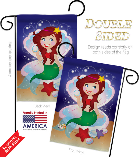 Mermaid Coastal Sea Animals Garden Flags Pack, 13