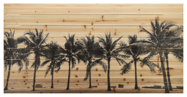 Solitary Beach Palm Trees Wall Art Giclee Printed On Solid Fir Wood Planks Tropical Prints And Posters By Empire Art Direct Houzz