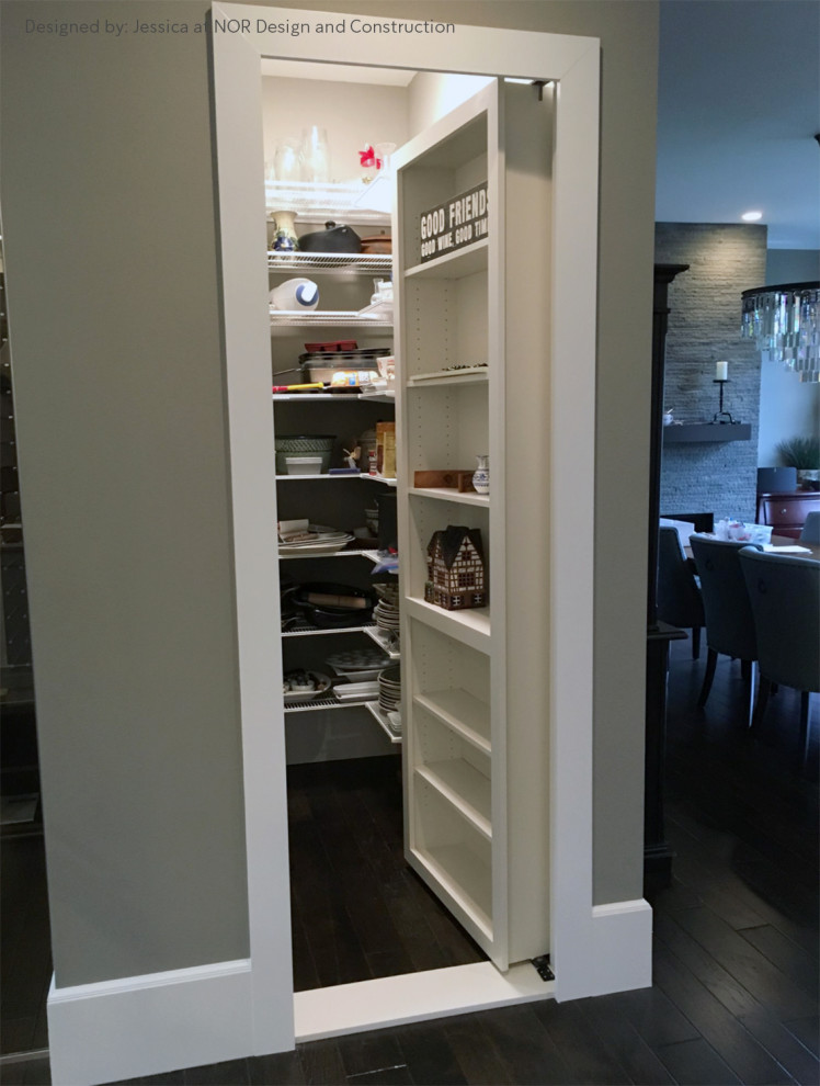 Large transitional single-wall eat-in kitchen photo in Seattle with shaker cabinets, white cabinets, quartzite countertops, stainless steel appliances, an island and white countertops