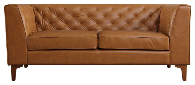 Olliver Modern Chesterfield Leather Sofa