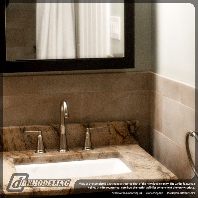 Neutral granite countertop Traditional Bathroom Philadelphia by