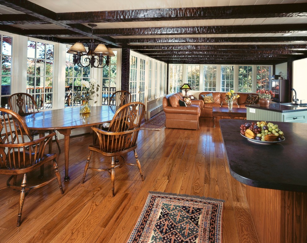 This is an example of a traditional open plan dining in New York.
