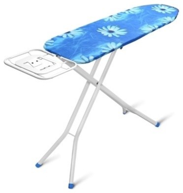 Ironing Board Blue Premium Heavy Duty Steel Mesh Top 4-Leg Design Cotton Cover