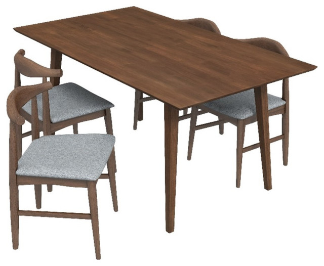 Alpen Modern Solid Wood Dining Room & Kitchen Table and Chair Set of 4 ...