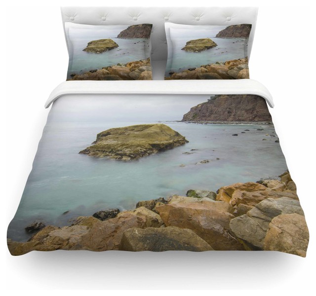 Nick Nareshni Rock Above Water Blue Brown Duvet Cover Nick Nareshni Rock Above Water Blue Brown Duvet Cover Woven Queen Contemporary