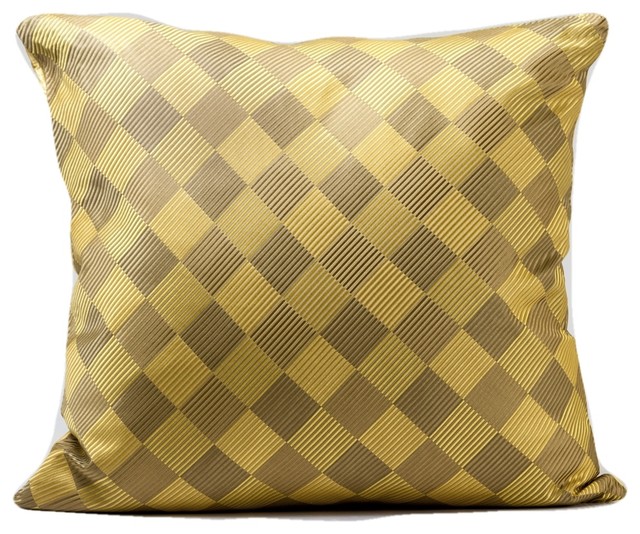 gold silk pillows