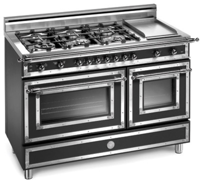 Bertazzoni Heritage 48-Inch Pro Gas Range with 6 Burners and Griddle