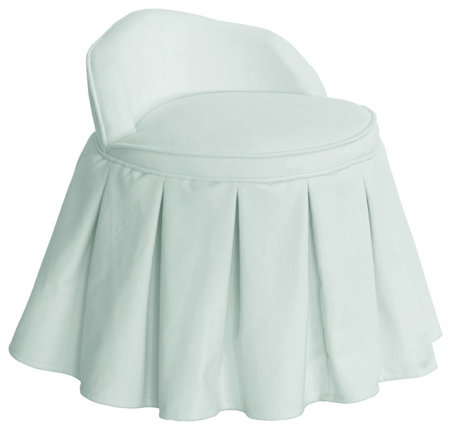 Piper Kid S Vanity Chair In Velvet Pool Traditional Kids Chairs By Skyline Furniture Mfg Inc