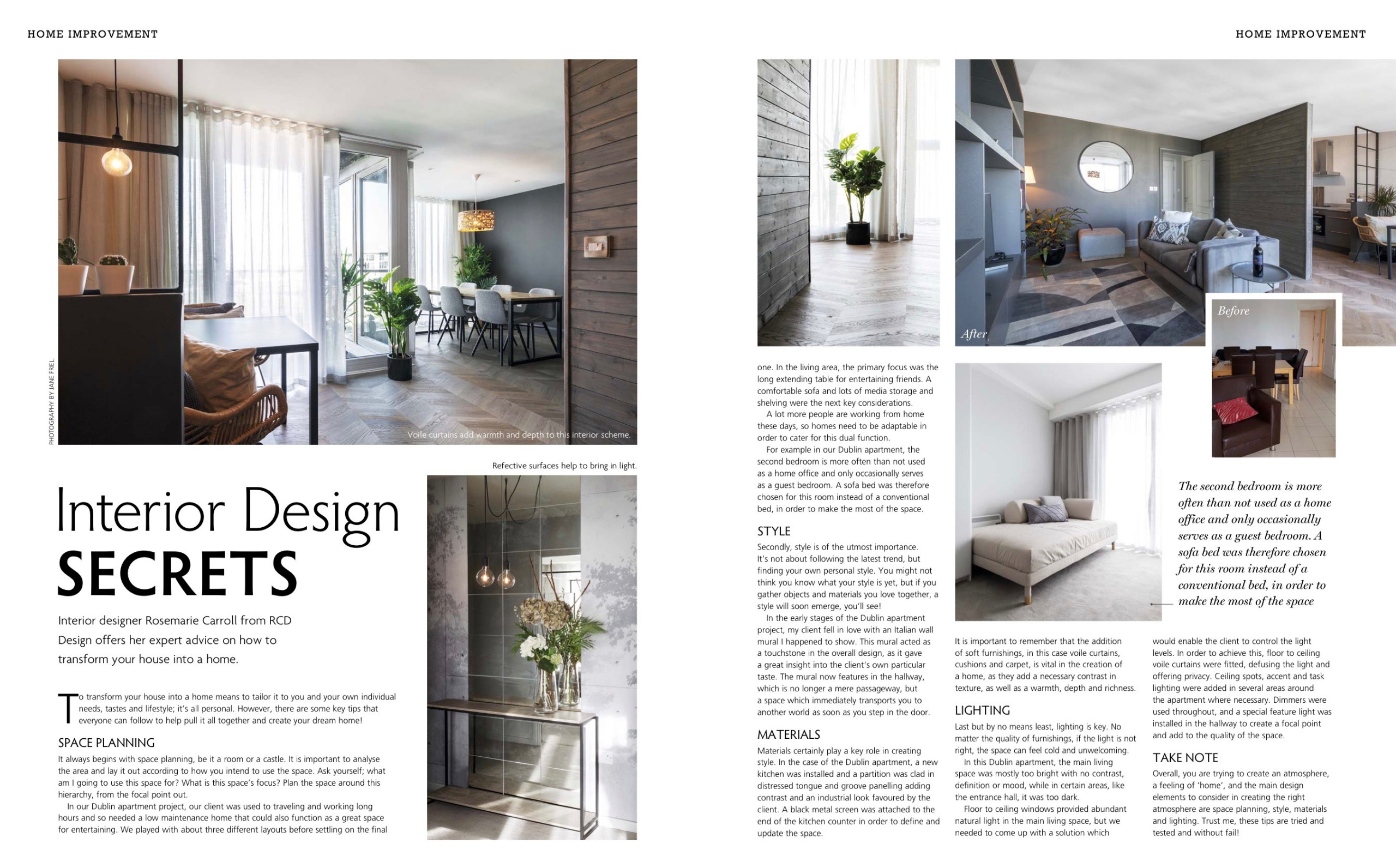 RCD feature in Irelands Homes Interiors and Living Magazine May 2020