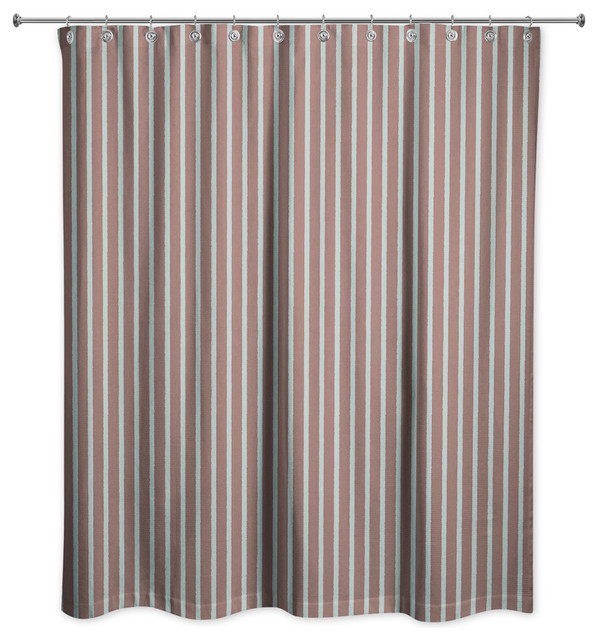 Brown Stripes Shower Curtain Contemporary Curtains By Designs Direct Houzz Brown Stripes Shower Curtain, Brown White Striped Shower Curtain
