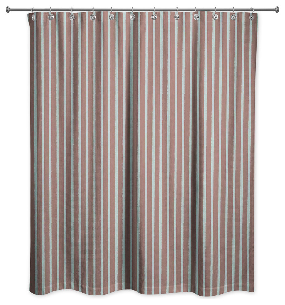 Details about   Brown Line Pointed Roof 3D Shower Curtain Waterproof Fabric Bathroom Decoration