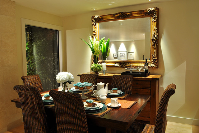 Decorating Dining Room With Doble Mirrors
