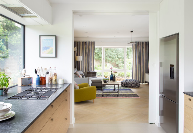 Large Kitchen Sliding Door eclectic-living-room