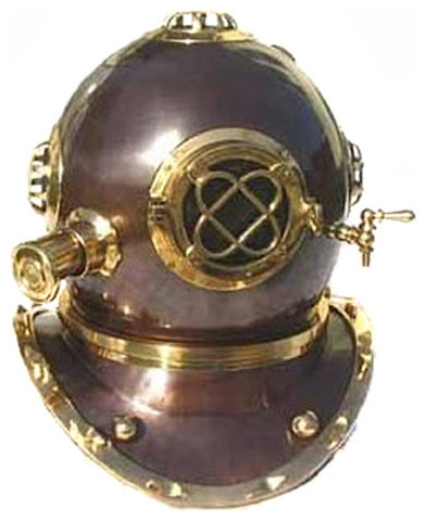 Antique-Style U.S. Navy Mark-V Brass Diving Helmet