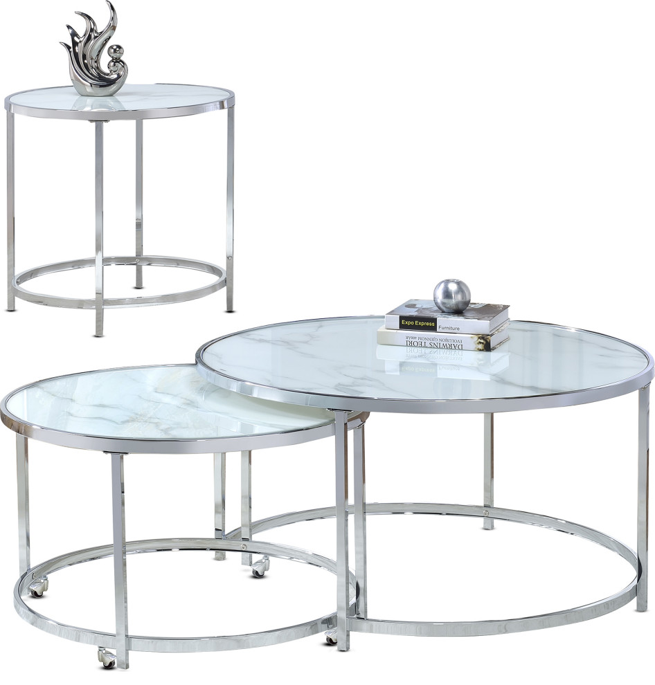 Rayne Nesting Cocktail Tables Contemporary Coffee Table Sets by