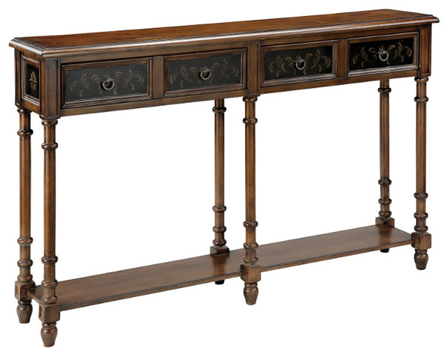 Taylor Black, Wood Tone Console Table Traditional Console Tables by HedgeApple