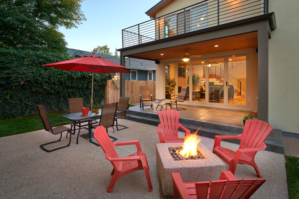 Design ideas for a contemporary backyard patio in Denver with no cover.