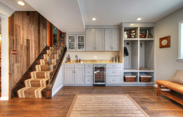 Lower Level Conversion contemporary-basement