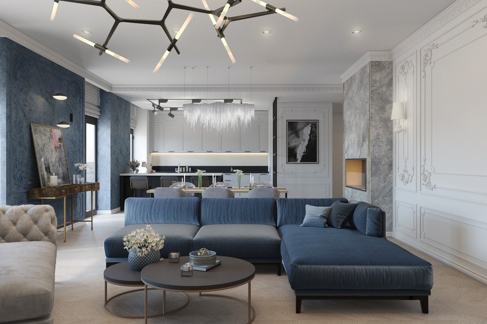 Концептуальный проект гостинной-кухни