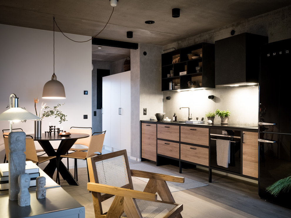 Kitchen - industrial kitchen idea in Gothenburg