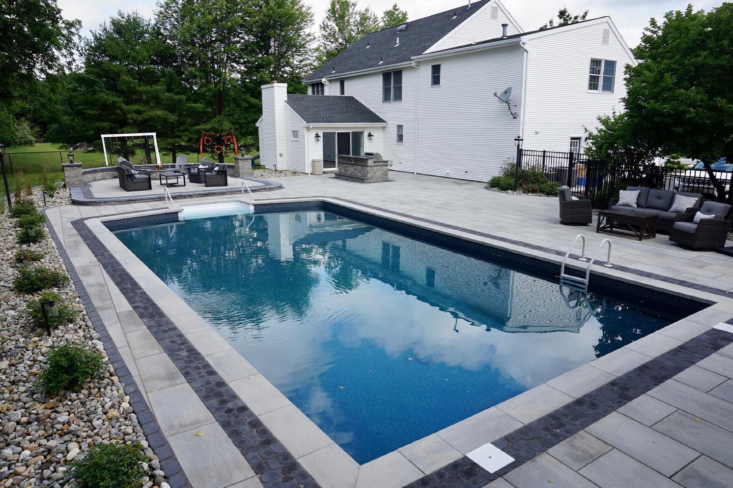 Inground Liner Pools & Paver Pool Patio