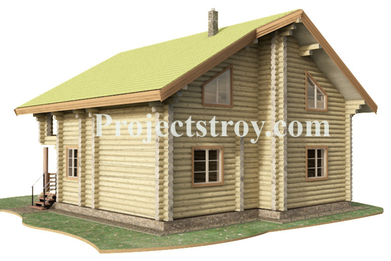 Проект бревенчатого дома 10.6 на 11 м