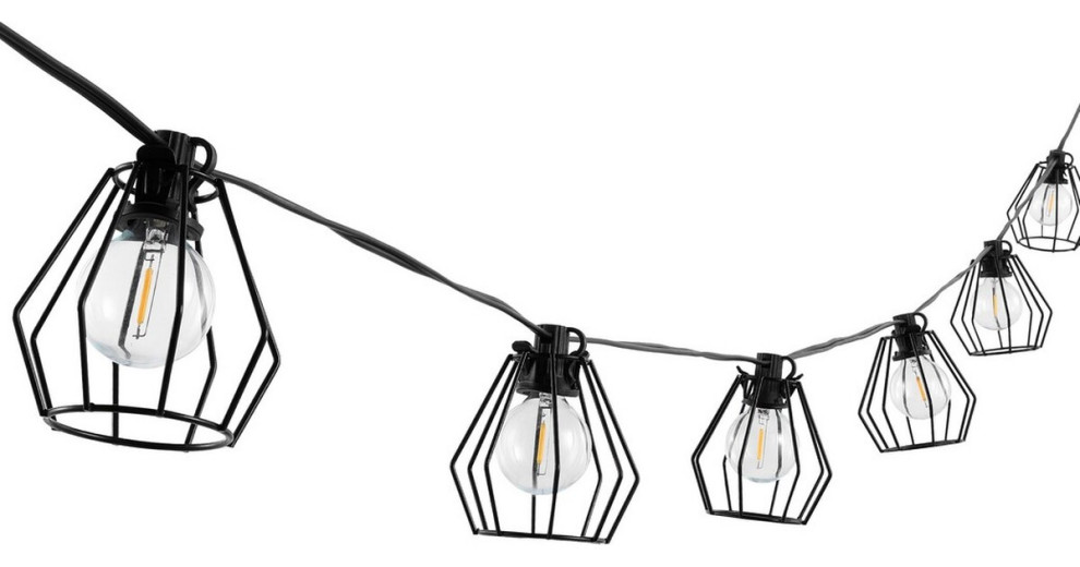 Safavieh Bowne Led Outdoor String Lights Black Outdoor Rope And