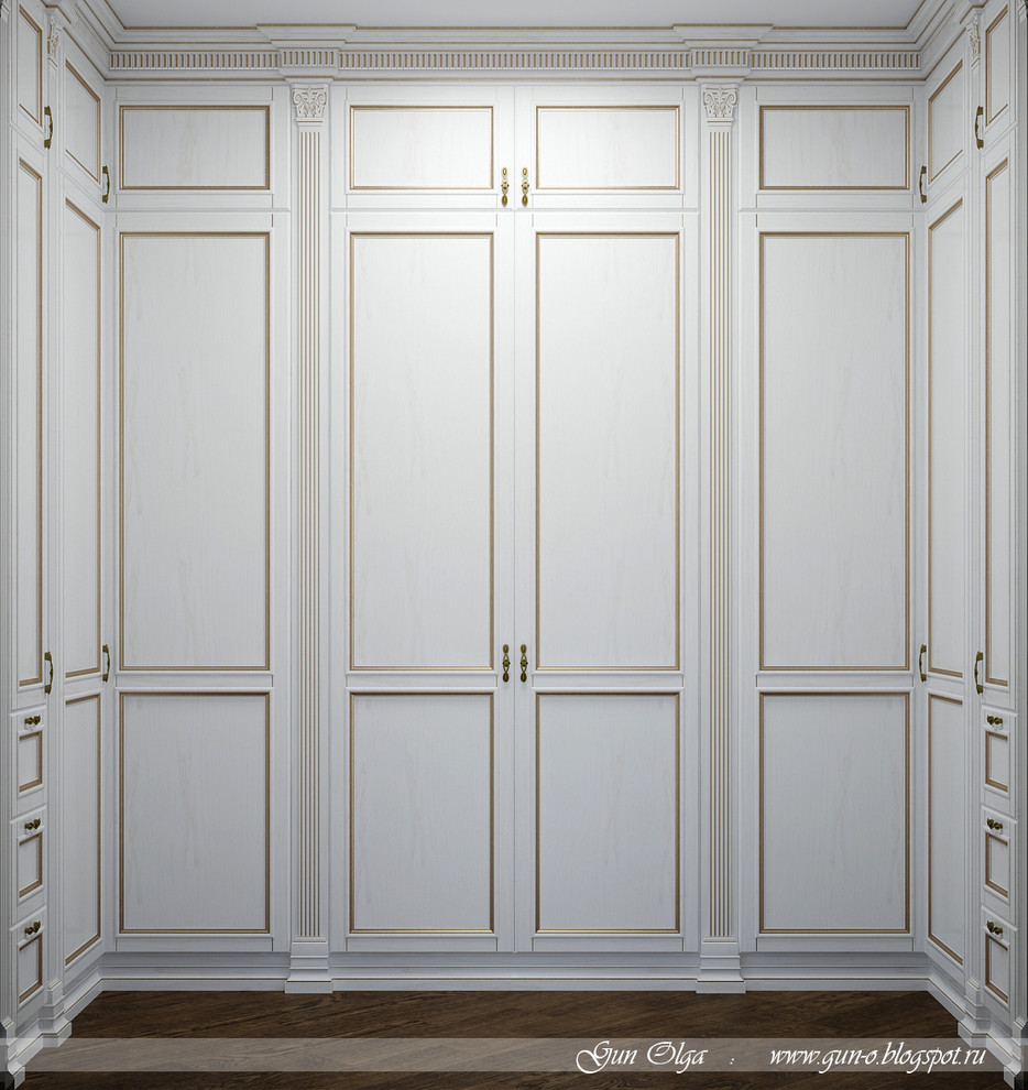 Гардеробная классика. Визуализация для мебельной компании.