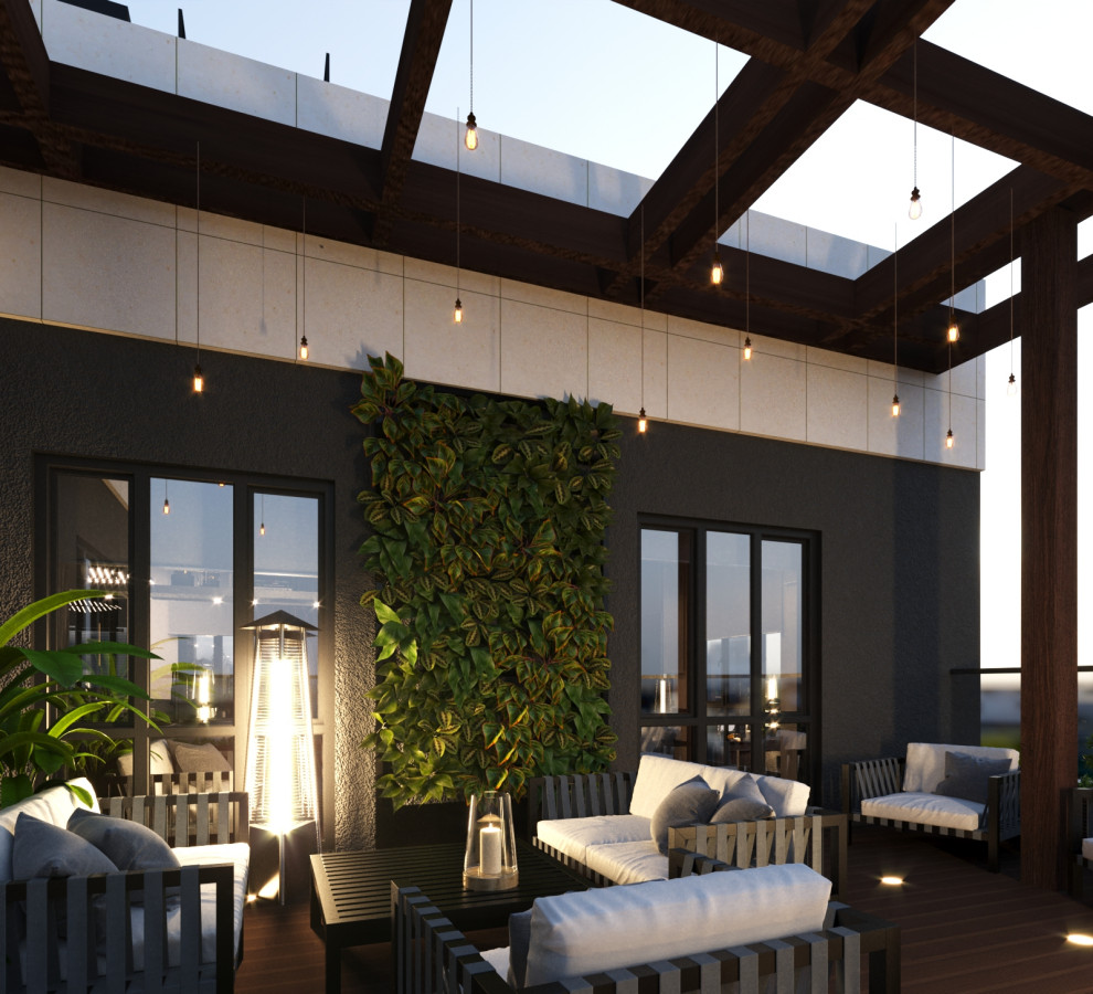 Открытые террасы на последнем этаже