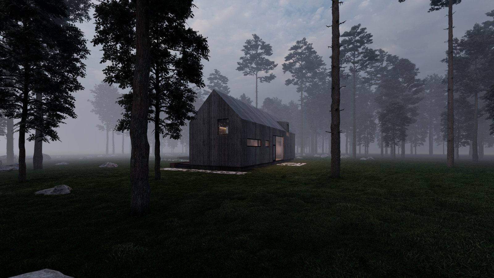 Бассейн в лесу