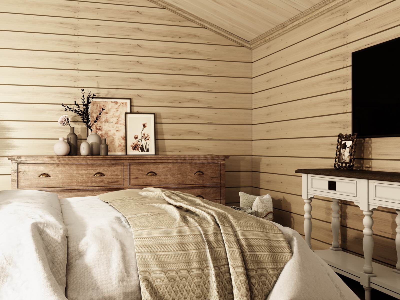 Дом в пудровых тонах