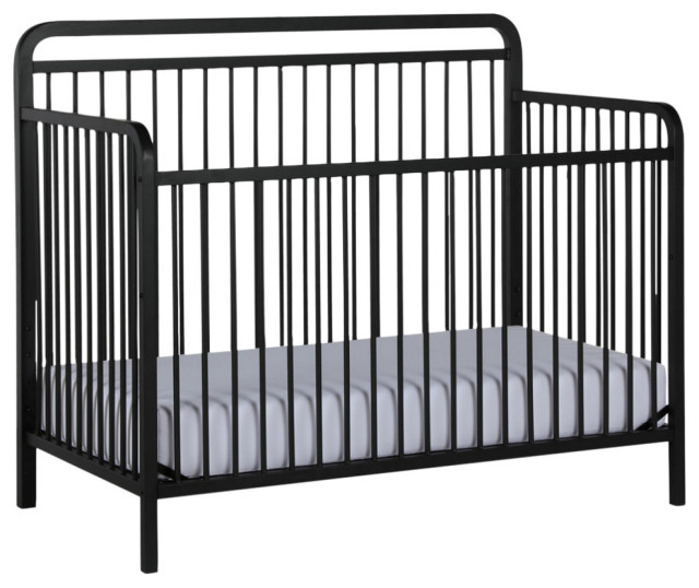 Baby Relax Libby 4in1 Convertible Metal Crib, Matte Black Transitional Cribs by Dorel