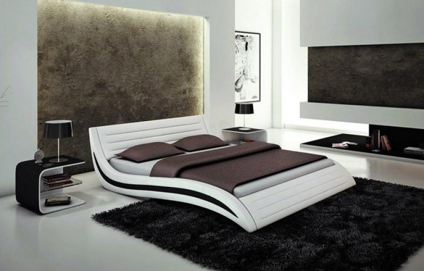 Miami Leather Platform Bed - Modern - Bedroom - Calgary ...