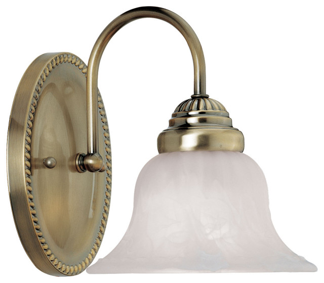 Edgemont Collection 1 Light Antique Brass Bath Vanity (153101) Traditional Bathroom Vanity