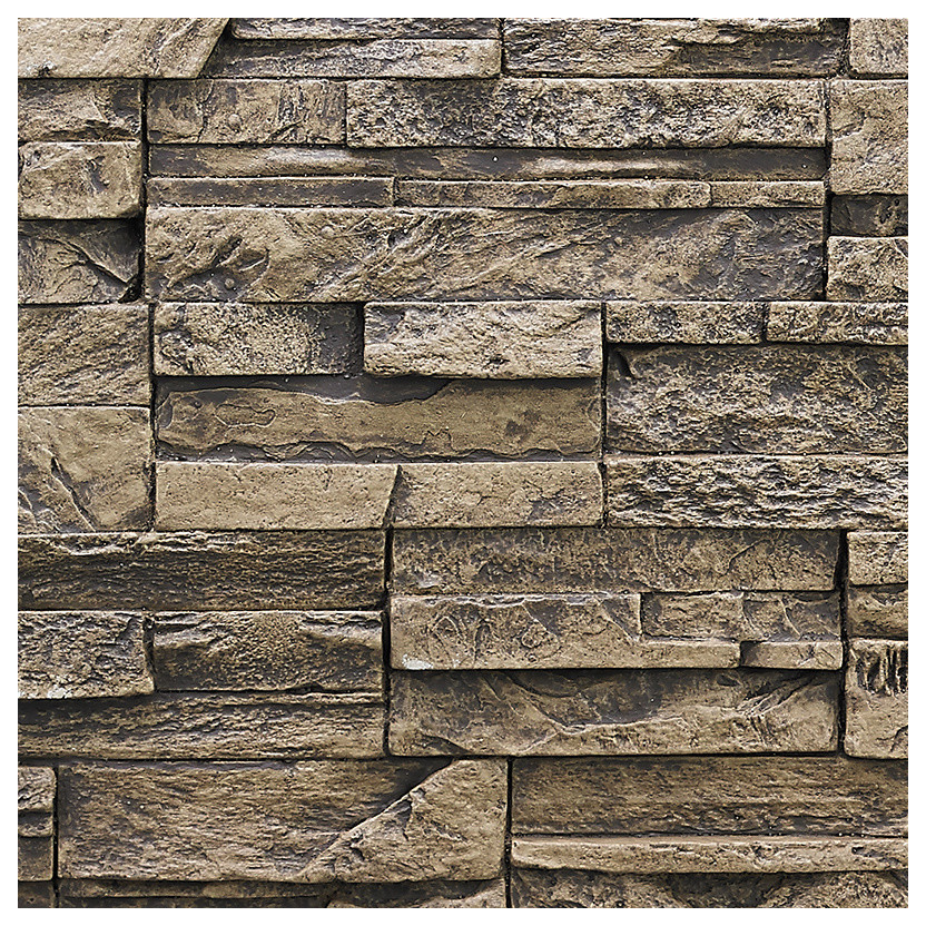 BuyFauxStone Stacked Stone Wall Panel SAMPLEAlmond Traditional