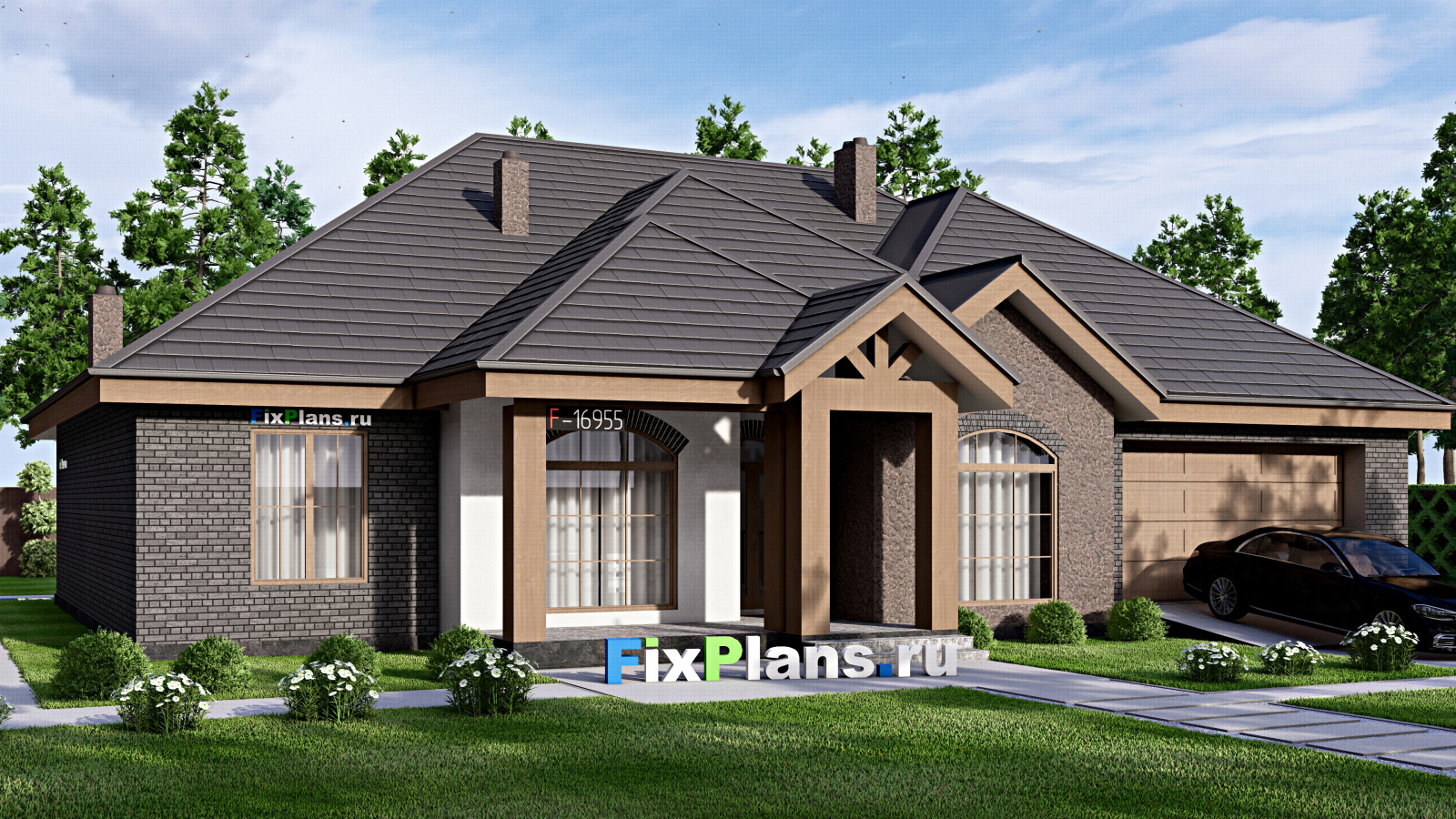 Проект одноэтажного дома 20х18м S241м2 F-16955