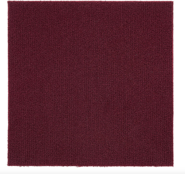 Nexus Burgundy 12"x12" Self Adhesive Carpet Floor Tile, 12 Tiles/12 sq. ft.