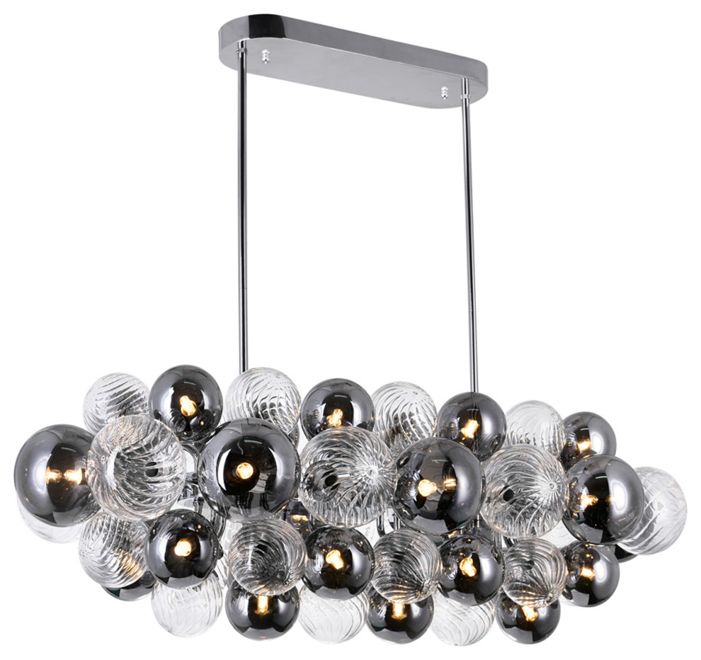 Pallocino 27 Light Island/Pool Table Chandelier With Chrome Finish